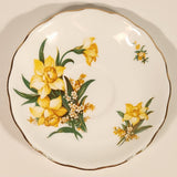 Vintage Royal Vale Bone China Daffodil Yellow Flowers Tea Cup & Saucer Set