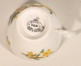 Vintage Royal Vale Bone China Daffodil Yellow Flowers Tea Cup & Saucer Set