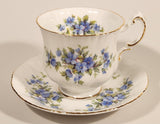 Vintage Paragon English Flowers Aubretia Blue Flowers Tea Cup & Saucer Set