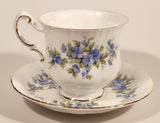 Vintage Paragon English Flowers Aubretia Blue Flowers Tea Cup & Saucer Set