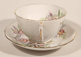 Vintage Roslyn Fine Bone China England Sweet Romance Pink Flowers Tea Cup & Saucer Set