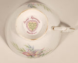 Vintage Roslyn Fine Bone China England Sweet Romance Pink Flowers Tea Cup & Saucer Set