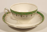 Vintage Alfred Meakin England "Pride-Of-Erin" Green and Gold Trimmed Tea Cup & Saucer Set