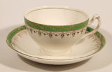 Vintage Alfred Meakin England "Pride-Of-Erin" Green and Gold Trimmed Tea Cup & Saucer Set