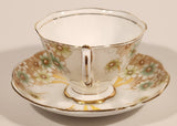 Vintage Royal Albert Crown China Light Green Flowers Tea Cup & Saucer Set