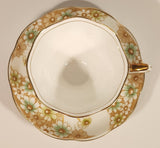 Vintage Royal Albert Crown China Light Green Flowers Tea Cup & Saucer Set