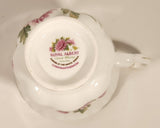 Vintage 1970s Royal Albert Flower of the Month Series November Chrysanthemum Pink Flowers Bone China Tea Cup & Saucer Set