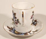 Vintage Royal Albert Bone China England Ascot Pink Yellow Blue Flowers Demitasse Tea Cup & Saucer Set
