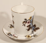 Vintage Royal Albert Bone China England Ascot Pink Yellow Blue Flowers Demitasse Tea Cup & Saucer Set