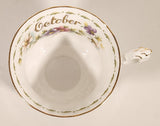 Vintage 1970s Royal Albert Flower of the Month Series October Cosmos Pink and Purple Flowers Bone China Tea Cup & Saucer Set