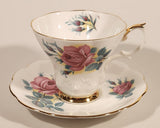 Vintage Royal Albert Bone China Sweetheart Roses Series of Six "Elizabeth" Pink Flowers Tea Cup & Saucer Set