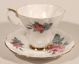 Vintage Royal Albert Bone China Sweetheart Roses Series of Six "Elizabeth" Pink Flowers Tea Cup & Saucer Set