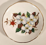 Vintage Royal Grafton Fine Bone China Dogwood Flower 3 7/8" Trinket Dish Plate