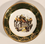 Vintage Weatherby Hanley England Royal Falcon Ware Green and Gold Trimmed 4" Trinket Dish Plate