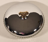 Vintage Ribbed Glass Candy Dish with Chrome Lid