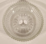 Vintage Ribbed Glass Candy Dish with Chrome Lid