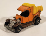 1980 Hot Wheels Dumpin' A Dump Truck Orange Die Cast Toy Car Vehicle