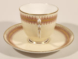 Vintage Royal Worcester Red and Gold Ornate Pattern Demitasse Tea Cup & Saucer Set