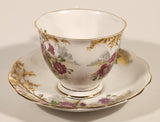 Vintage Royal Albert Bone China England Wild Geranium Purple and Pink Rose Flowers Tea Cup & Saucer Set