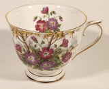 Vintage Royal Albert Bone China England Wild Geranium Purple and Pink Rose Flowers Tea Cup & Saucer Set