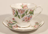 Vintage Royal Albert Bone China England Evesham Pink Flowers Tea Cup & Saucer Set