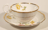 Vintage Royal Albert Crown China Anemone Pink Yellow Blue Flowers Tea Cup & Saucer Set Made in England