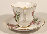 Vintage Royal Windsor Bone China Floral Emblem of Alberta The Wild Rose Red Roses Flowers Tea Cup & Saucer Set