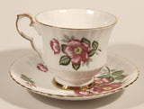 Vintage Royal Windsor Bone China Floral Emblem of Alberta The Wild Rose Red Roses Flowers Tea Cup & Saucer Set