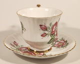 Vintage Royal Windsor Bone China Floral Emblem of Alberta The Wild Rose Red Roses Flowers Tea Cup & Saucer Set