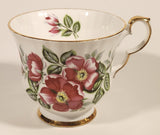 Vintage Royal Windsor Bone China Floral Emblem of Alberta The Wild Rose Red Roses Flowers Tea Cup & Saucer Set