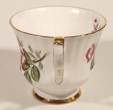 Vintage Royal Windsor Bone China Floral Emblem of Alberta The Wild Rose Red Roses Flowers Tea Cup & Saucer Set