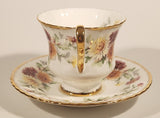 Vintage Paragon Fine Bone China Autumn Glory Yellow White Orange Pink Flowers Tea Cup & Saucer Set