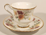 Vintage Paragon Fine Bone China Autumn Glory Yellow White Orange Pink Flowers Tea Cup & Saucer Set