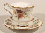 Vintage Paragon Fine Bone China Autumn Glory Yellow White Orange Pink Flowers Tea Cup & Saucer Set