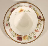 Vintage Paragon Fine Bone China Autumn Glory Yellow White Orange Pink Flowers Tea Cup & Saucer Set