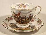 Vintage Royal Albert Bone China England Traditional British Songs Series Of Six John Peel Fox Hunt Horses and Dogs Tea Cup & Saucer Set