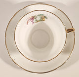 Vintage Regency Genuine Bone China England Apple Grapes and Berries Fruits Tea Cup & Saucer Set