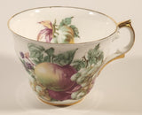 Vintage Regency Genuine Bone China England Apple Grapes and Berries Fruits Tea Cup & Saucer Set