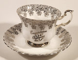 Vintage Royal Albert Bone China England Congratulation 25th Anniversary Tea Cup & Saucer Set