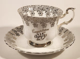 Vintage Royal Albert Bone China England Congratulation 25th Anniversary Tea Cup & Saucer Set