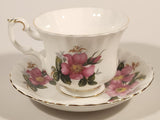 Vintage Royal Albert Bone China England Prairie Rose Pink Flower Tea Cup & Saucer Set