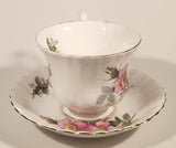 Vintage Royal Albert Bone China England Prairie Rose Pink Flower Tea Cup & Saucer Set