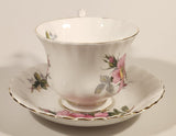 Vintage Royal Albert Bone China England Prairie Rose Pink Flower Tea Cup & Saucer Set