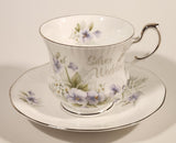Vintage Rosina China Co Ltd. Queen's Fine Bone China Silver Wedding Tea Cup & Saucer Set