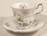 Vintage Rosina China Co Ltd. Queen's Fine Bone China Silver Wedding Tea Cup & Saucer Set