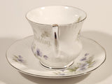 Vintage Rosina China Co Ltd. Queen's Fine Bone China Silver Wedding Tea Cup & Saucer Set