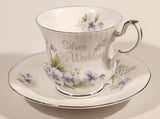 Vintage Rosina China Co Ltd. Queen's Fine Bone China Silver Wedding Tea Cup & Saucer Set