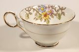 Vintage Delphine China Made in England Pink Yellow Blue Flowers Tea Cup & Saucer Set