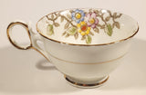 Vintage Delphine China Made in England Pink Yellow Blue Flowers Tea Cup & Saucer Set