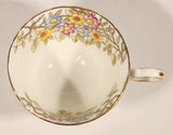 Vintage Delphine China Made in England Pink Yellow Blue Flowers Tea Cup & Saucer Set